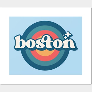 Vintage Boston Sunset Seal // Retro City Emblem for Boston, Mass Posters and Art